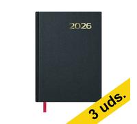 Pack x3: Agenda 2026 A5 día vista negra