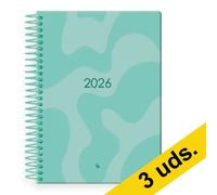 Pack x3: Agenda 2026 A5 espiral día vista turquesa