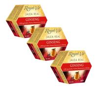Pack x3 | Royal Vit Jalea Real Ginseng, Complemento Alimenticio con 1000 mg de Jalea Real, Eleutorococo y Taurina, Ingredientes que Ayudan al Rendimiento Físico e Intelectual - 20 Viales |