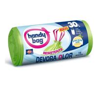 PACK X4 HANDY BAG, ALBAL, BOLSA BASURA AUTOCIERRE 30L DEVORA OLOR 15 UDS ALTA RESISTENCIA, ( 60 BOLSAS)