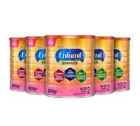 Pack x5 Enfamil Complete 2, Leche Infantil de Continuación de 6 a 12 Meses, 800 gr - Pack de 5 Latas