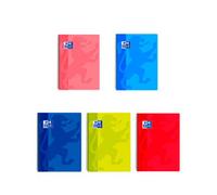 Pack x5: Oxford Cuaderno Espiral Folio Escolar Clásico (80H) (Cuadricula 4mm) Tapa Polipropileno - Colores surtidos