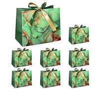 PACK4YA Bolsas de regalo de papel con cinta de lazo, bolsas de regalo de papel kraft con asas para cumpleaños, bodas, Navidad, fiestas, compras, baby shower, venta al por menor, 25 x 12 x 20 cm