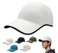 Packable Lightweight Sports Baseball Cap, Ultra-Breathable Washable & Portable Quick-Dry Hat for Men & Women (White)