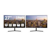 Packard Bell AirFrame Monitor de escritorio ultra delgado de 27 pulgadas, FHD IPS LED 1920 x 1080p, montaje VESA, ajuste de inclinación, HDMI y VGA para uso doméstico y oficina, paquete de 2
