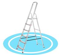 packer PRO Escaleras Plegables Aluminio de Tijera Super Resistente hasta 150Kg, Acero y Aluminio Antideslizantes, Altura de Trabajo hasta 310cm, 6 Peldaños