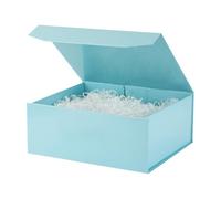 PACKGILO 1 caja de regalo azul grande de 13 x 11 x 5.3 pulgadas, caja de regalo magnética grande con papel arrugado, caja de regalo grande azul con papel triturado, cajas de regalo de lujo con tapas