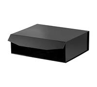 PACKGILO 1 caja de regalo extra grande negra con tapa, 16.5 x 13 x 5.3 pulgadas, cajas de regalo gigantes magnéticas duras para regalos, ropa, bata, vestido de boda, suéter, reutilizable, plegable