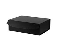 PACKGILO 1 caja de regalo extra grande negro mate con tapa, 16.5 x 13 x 5.3 pulgadas, cajas de regalo gigantes magnéticas duras para regalos de ropa, bata de boda, suéter de vestido de novia, caja de propuesta plegable reutilizable de dama de honor