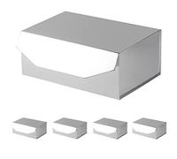 PACKGILO 5 cajas de regalo plateadas de 9.5 x 7 x 4 pulgadas con tapas para regalos, caja de regalo magnética, pequeñas cajas de regalo para embalaje, propuesta de dama de honor, padrino de boda