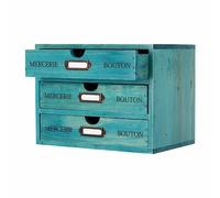 PACKGILO Caja de almacenamiento de madera, organizador de escritorio rústico con 3 cajones, estante de accesorios de escritorio de oficina, pequeños contenedores de almacenamiento de manualidades,