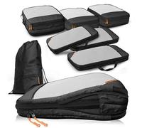 Packing Cubes Bolsas Compresion Viaje - Organizador Maleta Viaje, Bolsas Organizadoras Maleta de Poliéster Reciclado y Malla Transpirable - Ahorra 70% Espacio, Ideal para Packing Cubes Compression