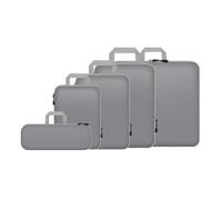 Packing Cubes Juego de 3-7 cubos embalaje comprimidos, organizador viaje con bolsa for zapatos, malla, equipaje visual, maleta ligera y portátil(5PCS Set Grey)