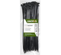 PACKIVO Bridas profesionales de 3,6 x 300 mm, 100 unidades, color negro, calidad industrial, resistente a los rayos UV, resistencia a la tracción hasta 18 kg, gestión de cables, industria, talleres,