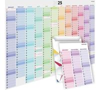 PACKLIST 2025 Muurplanner Kalender A1 - Stijlvolle 12-maanden grote muurkalender 2025 voor thuis, studie, werk en gezinsplanning. Kleurrijke landschapsjaarkalender met Britse en Ierse feestdagen