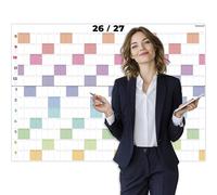 PACKLIST® Calendario Académico 2026 2027 Pared XXL - 84,1x59,4 cm DIN A1 Plegado - Planificador Académico Curso Familiar Calendario Anual - Papel Premium 160g Escribible Organizador Mensual Sostenible