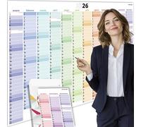PACKLIST® Calendario Anual 2026 Pared XXL | Planificador Grande DIN A1 (84x60 cm) en Español con Festivos de España - ¡Organización Imparable para Familia, Estudios y Trabajo!