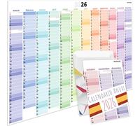 PACKLIST® Calendario Anual 2026 Pared XXL | Planificador Grande en Español con Festivos de España - DIN A1 84x60cm Papel cartulina 160 gr. - ¡Organización Imparable para Familia, Estudios y Trabajo!