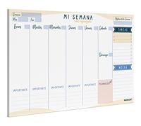 PACKLIST® Planificador Semanal A4 Sin Fechas - Organizador de Escritorio "Mi Semana Más Organizada" - Bloc Arrancable 52 Hojas (1 Año) con To-Do y TOP 3 - Papel 100g Ecológico y Listo para Regalar