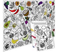 PACKLIST® Póster para Colorear XXL ¡Frutas! Actividad Divertida Niños: Horas de Entretenimiento Creativo. Explora Sabores, Colores y Formas Coloreando. Creatividad Gigante para Todos.