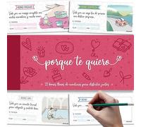 PACKLIST® Talonario para Parejas, Vales para Parejas con 22 Ideas de Regalo para Regalar a tu Pareja - Aventuras para Enamorar, 6 Cupones Regalo en Blanco a Personalizar ¡Enamorados de la Vida!