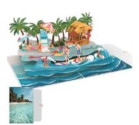 PACKLIST® Tarjeta Pop Up 3D de Vacaciones en la Playa, un Regalo Original Perfecto para Viajeros y Amantes del Mar, ideal como Vale para un Viaje Playas Paradisíacas, una Escapada o Cumpleaños!