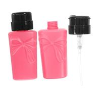 PACKOVE 1 Juego Botella De Prensa De Lavado De Uñas Vacío Bomba Agente De Mudanzas Dispensador De Empuje Hacia Abajo Empuje La Uña Del Dispensador El Plastico Rosa 2 Piezas