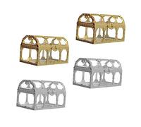 PACKOVE 1 Juego Cajas De Creativas Forma De Cofre De Contenedores Decorativos Para Bodas Y Fiestas Doradas Y Plateadas 4 Piezas