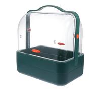 PACKOVE 1 Pieza Caja Organizadora de Cosméticos con Diseño Chic Almacenamiento Decorativo de Joyas y Accesorios Gran Capacidad Color Verde Pavo Real para Escritorios y Mesas de Maquillaje