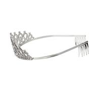 PACKOVE 1 Pieza De Cumpleaños Tiara Banda Bodas Tiara Para Mujer Primero Con Accesorio Para El Cabello Nupcial Chicas Novias Pompa Tiaras Dulce 50 Quinceañera Adorno Plata Aleación