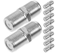 PACKOVE 10 Adaptadores de Conector Conector Coaxial Tipo F Hembra a Hembra de Cobre Extensión de Cable Coaxial para Antena de Tv Pack de 10 Unidades Uso en Cableado de Televisión