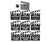 PACKOVE 10 Piezas Broche Claqueta de Cine, Broche de Pizarra de Rodaje, Negro, Aleación, Compacto y Ligero, para Cinéfilos y Directores, Fiestas Temáticas de Cine y Wrap Party