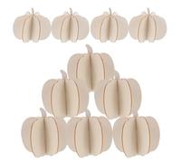 PACKOVE 10 Piezas de Pequeñas Calabazas Artesanales de Madera sin Terminar 3d 7,62x7,62x0,3 Cm para Manualidades Diy, Decoración de Halloween y Centros de Mesa Otoñales