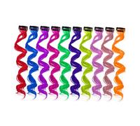 PACKOVE 10 Piezas Extensiones Clip de Color Gradiente de Mechones para Mujeres para Fiesta y Colores Aleatorios Color Aleatorio