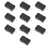PACKOVE 10 Unidades Interruptor de Límite Normalmente Cerrado 16a para Microondas y Lavadora, Botón Compacto de Abs Negro, Ligero para Cocina