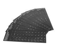 PACKOVE 10 Unidades Pegatinas para Teclado de Portátil en PVC Blanco, Adhesivos Multilingües para Comunicación y Autoaprendizaje, Protector Adecuado para Uso Diario