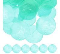 PACKOVE 100 Piezas Colgantes de Conchas Redondas Planas 5 Cm Doble Agujero Color Azul Pavo Real para Hacer Joyas Diy, Accesorios para Campanas de Viento y Decoración Artesanal