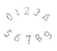 PACKOVE 100 Piezas Number Nail Charms con Rhinestones Brillantes Pequeños Accesorios Planos para Decoración de Uñas DIY Complementos de Manicura para Personal y Eventos