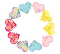 PACKOVE 10piezas Accesorios Cabello Parche De Corazón Adornos De Tela Brillante Manualidades De Diy Pinzas Pelo De Corazón Decoración De Pelo Para Fiesta Obsequio Para Niña