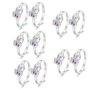 PACKOVE 10piezas Anillos De Pareja Ajustables De Anillos De Promesa Para San Valentín Joyería Romántica Para Enamorados