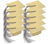 PACKOVE 10piezas Sombreros De Graduación Decorativos para Copas De Vino Borlas Cubiertas para Copas De Celebraciones y Fiestas De Graduación