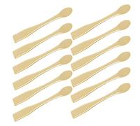 PACKOVE 12 Espátulas para Maquillaje de Abs Color Dorado, Cucharas Pequeñas para Crema y Mascarilla, Aplicadores Compactos para Cuidado Facial y Belleza Femenina en Set de 12 Unidades