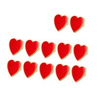 PACKOVE 12 Pines de Solapa con Forma de Corazón, Broche Rojo de Esmalte Rojo para San Valentín, Ideal para Empleados, Enfermeras, Profesores Y Voluntarios.