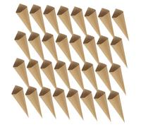 PACKOVE 120 Conos de Papel Kraft para Boda, Porta Confeti y Pétalos, Pack 120 Unidades Cinta Adhesiva, Conos Pequeños para Fiestas, Decoración Vintage y Vintage para Eventos