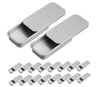 PACKOVE 18 Piezas Caja De Bálsamo Latas De Metal Con Tapa Caja De Lata Latas De Velas Presenta Caja De Embalaje Latas Vacias Lata De Chocolate Escarchado Control Deslizante Envase Hojalata