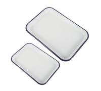 PACKOVE 2 Bandejas Rectangulares de Esmalte para Hornear Antiadherentes, Resistentes al Desgaste y Aptas para Lavavajillas en Cocina y Asado
