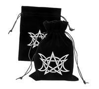PACKOVE 2 Bolsas De Viaje Con Cordón Para Tarjetas Pequeñas Bolsas De Pentáculo Para Tarot Bolsa De Almacenamiento De Cartas De Tarot Bolsas De Terciopelo Con Cordón Bolsa De