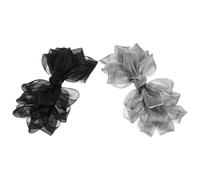 PACKOVE 2 Clips de Organza Elegantes Cabello Lazos Grandes para Niñas y Damas, Accesorios Versátiles de Metal para Bodas y Fiestas