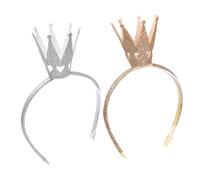 PACKOVE 2 Diademas Para Niñas Accesorios Para El Cabello Coronas Doradas Diadema De Plástico Abs Rosa