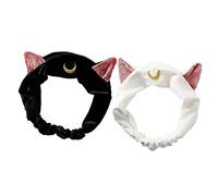 PACKOVE 2 Piezas diadema de lavado de cara oreja y de gato diadema de limpieza facial pinza para el pelo con orejas de gato gatito diadema suave diadema para lavarse la cara franela